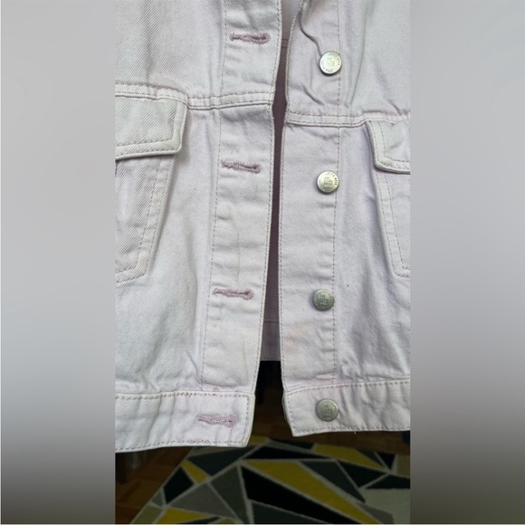 Oversized light purple cropped jeans jacket - Picture 6 of 10